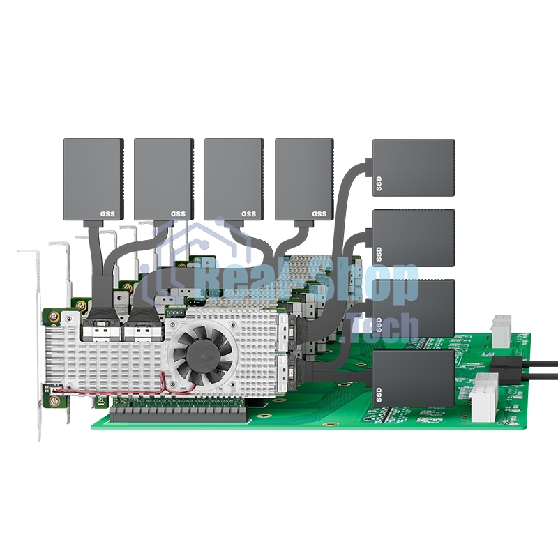 Адаптер LR-LINK PCle4.0 x16 4*SFF-8654 8i NVMe Switch Adapter