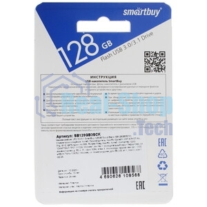 Флешка USB Smartbuy Scout black (SB128GB3SCK), 128Gb, USB 3.0, R/W 100/40, черный