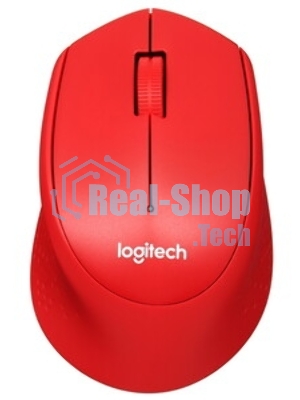 Мышь беспроводная Logitech M280 красный, 1000 dpi, радиоканал, USB, кнопки - 3
