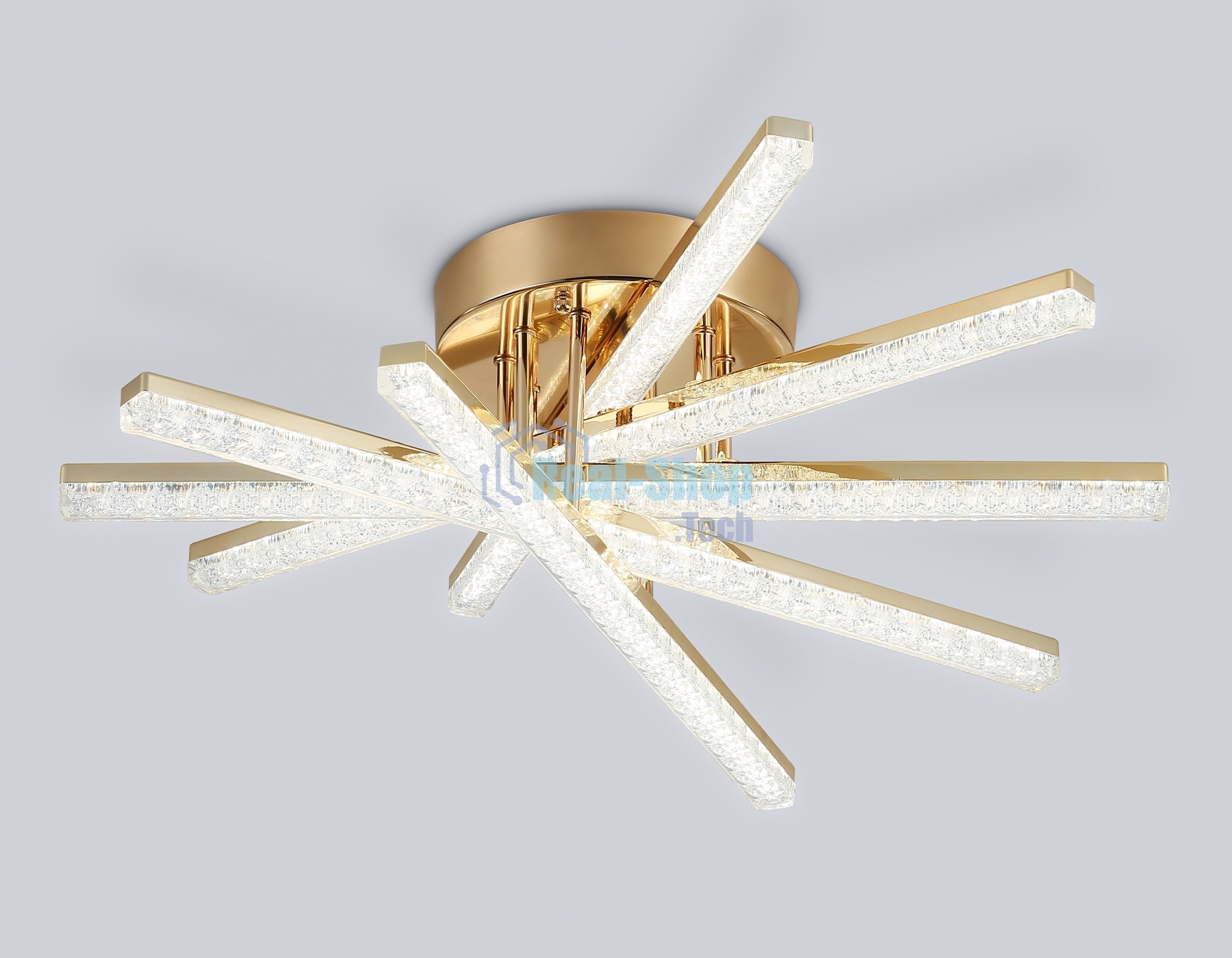 Потолочный светодиодный светильник FA8897 GD золото 65W 3000K-6400K 600*580*190 (ПДУ РАДИО 2.4G)