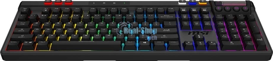 Клавиатура MSI STRIKE Pro W Silent механическая серый/черный USB Multimedia for gamer LED (подставка для запястий) (S11-43RU210-CLA)