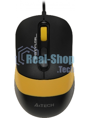 Комплект клавиатура+мышь A4Tech FStyler F1110 проводной, USB, 2000 DPI, чёрный/жёлтый