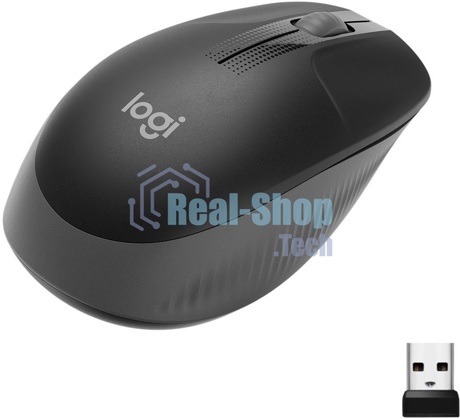 Мышь беспроводная Logitech M190 черный, 1000 dpi, радиоканал, USB, кнопки - 3