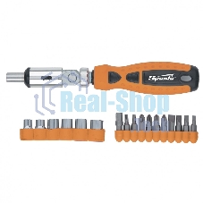 Отвертка Sparta реверсивная с шарниром биты торцевые головки 18шт.