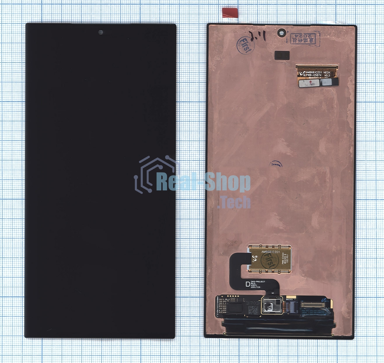 Дисплей для Samsung Galaxy S23 Ultra SM-S918B в сборе с тачскрином, черный orig