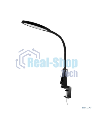 Светильник настольный Camelion KD-837 C02 черный LED на струбц., 7Вт, 230В, 450лм, сенс.рег. ярк и цвет.темп, USB-5В,1А