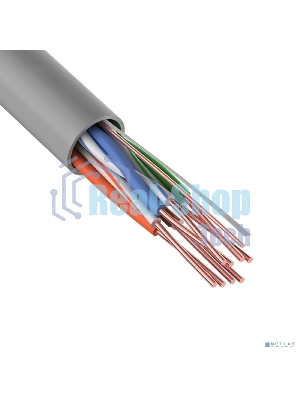 Кабель UTP Rexant 4PR 24AWG, CU (медь), cat.5e, 100 МГц, PVC, серый, бухта 25 м