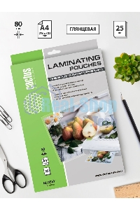 Пленка для ламинирования Cactus 80мкм A4 (25шт) глянцевая216x303мм CS-LPGA48025