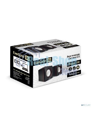 Акустическая система 2.0 ExeGate EX287050RUS Disco 160 (питание USB, 2х3Вт (6Вт RMS), 100-20000Гц, черный)