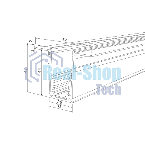 Slim Magnetic Шинопровод встраиваемый (белый) (2м) 85087/00