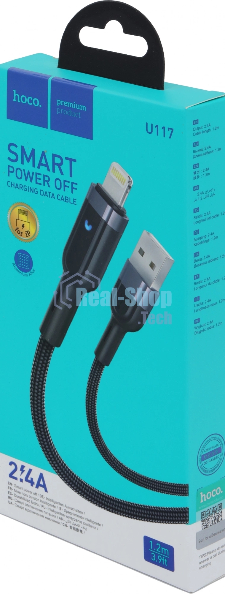 Кабель Hoco U117 IP(01481) 1м черный