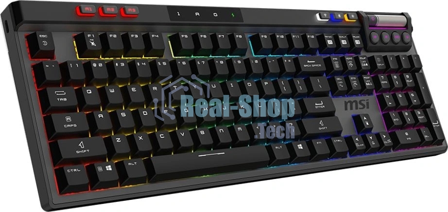 Клавиатура MSI STRIKE Pro W Silent механическая серый/черный USB Multimedia for gamer LED (подставка для запястий) (S11-43RU210-CLA)