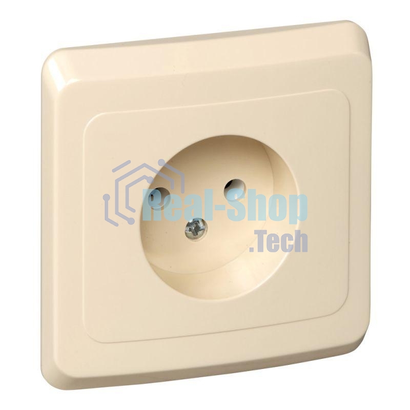 Розетка 1-м СП Этюд 16А IP20 без заземл. крем. SchE PC16-001K
