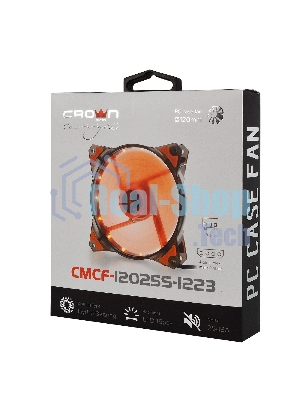 Вентилятор для корпуса Crown CMCF-12025S-1223 черный/оранжевый, 120 мм, 1650 об/мин, 28 дБ, 3 pin