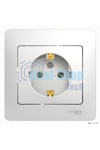 Розетка 1-м СП Glossa 16А с заземл. в сборе бел. SchE GSL000142