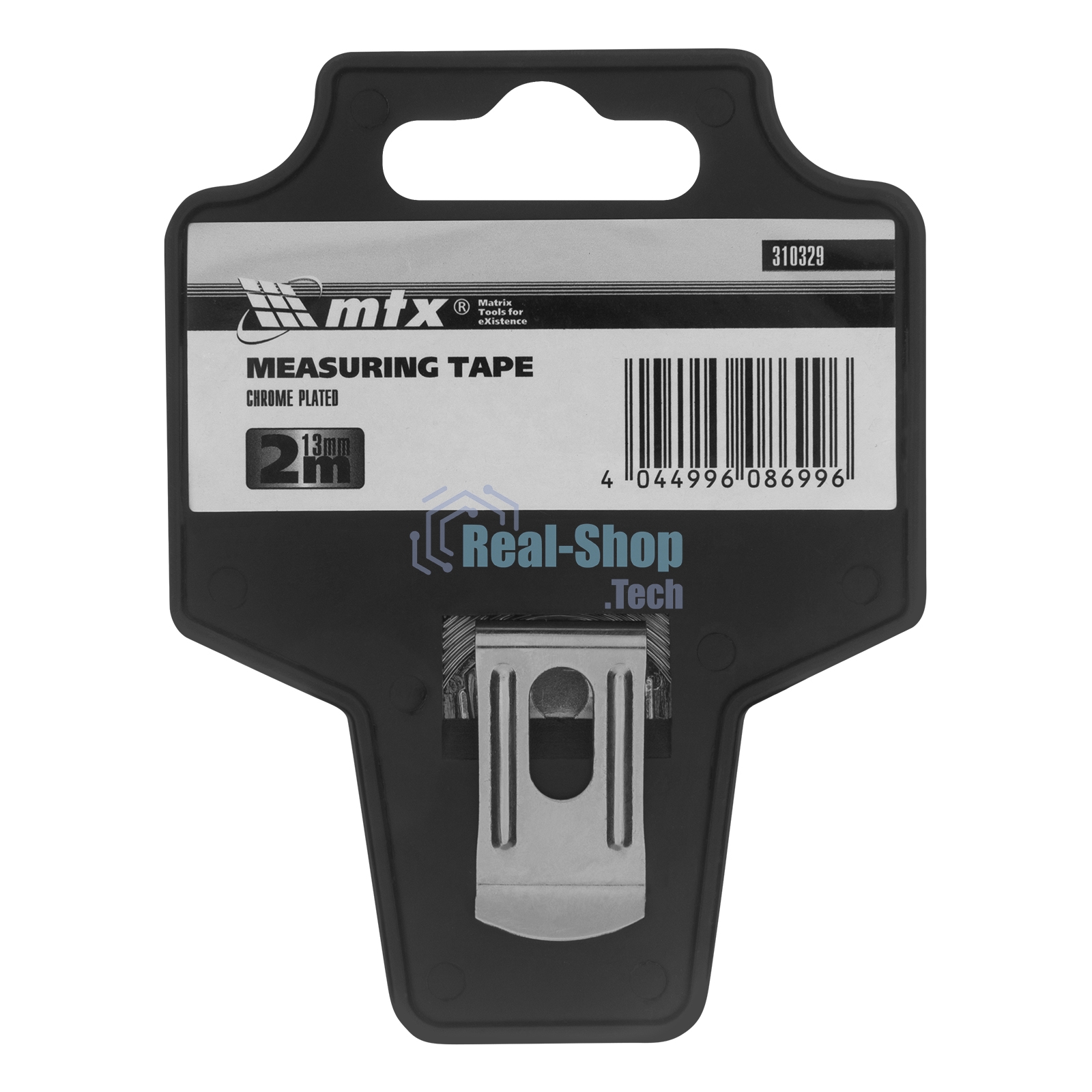 Рулетка MTX Chrom, 2 м x 13 мм, хромированный корпус