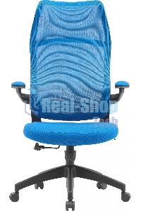 Кресло компьютерное Cactus CS-MC505-BL темно-синий, сиденье темно-синий, сетка/ткань, крестов. пластик