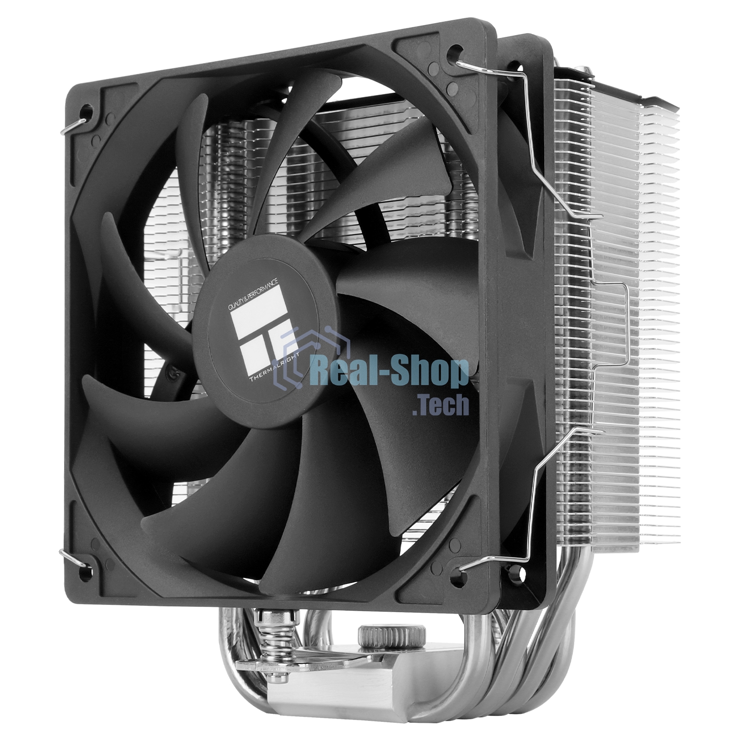 Кулер для процессора Thermalright Burst Assassin 120 SE черный/серебристый (4-pin PWM, 148мм, Al/Cu, 6x6мм, 1x120мм, 66.17CFM, 25.6dBA, 1550RPM, S: 1851/1700/1200/115X, AM5/AM4)