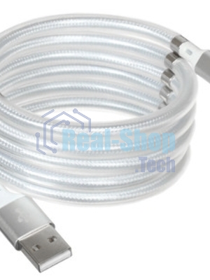 Кабель OLMIO MAGNET, USB 2.0 - Lightning, 1.2м, 2.1A,