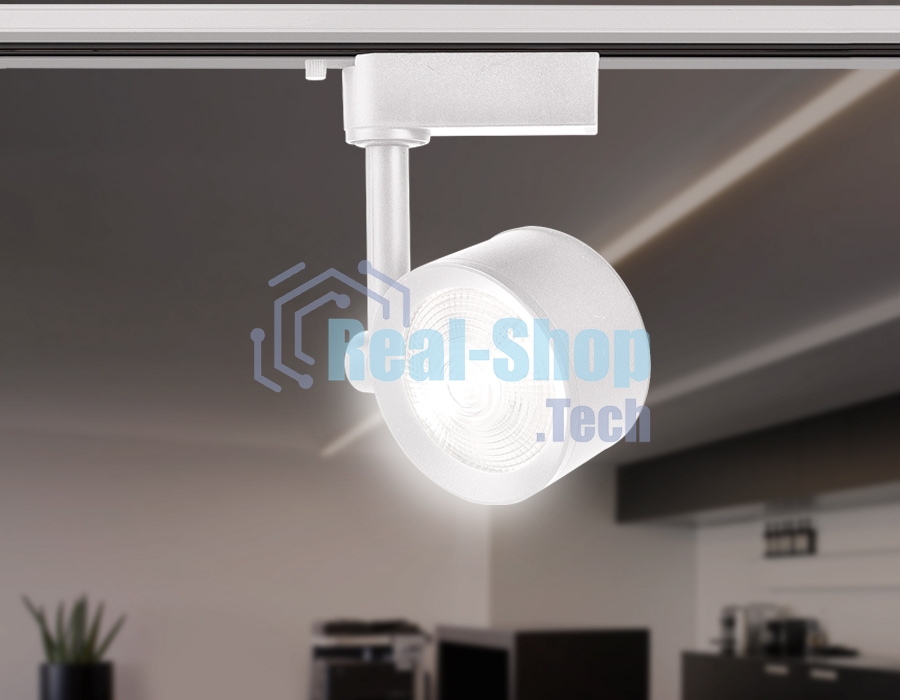 Трековый однофазный светодиодный светильник Ambrella light GL6388 WH белый LED 7W 4200K 24°