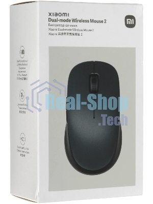Мышь беспроводная Xiaomi Dual-mode Wireless Mouse 2 черный, 1200 dpi, радиоканал, Bluetooth, USB, кнопки - 5