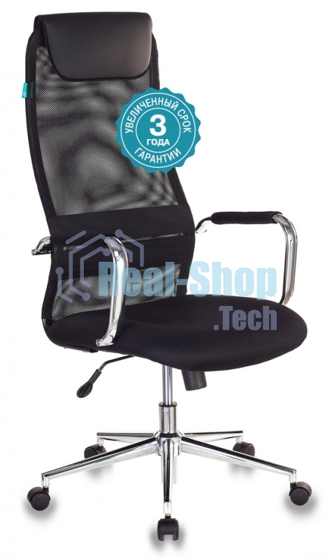 Кресло руководителя Бюрократ KB-9N/BLACK черный TW-01 TW-11 сетка крестовина хром