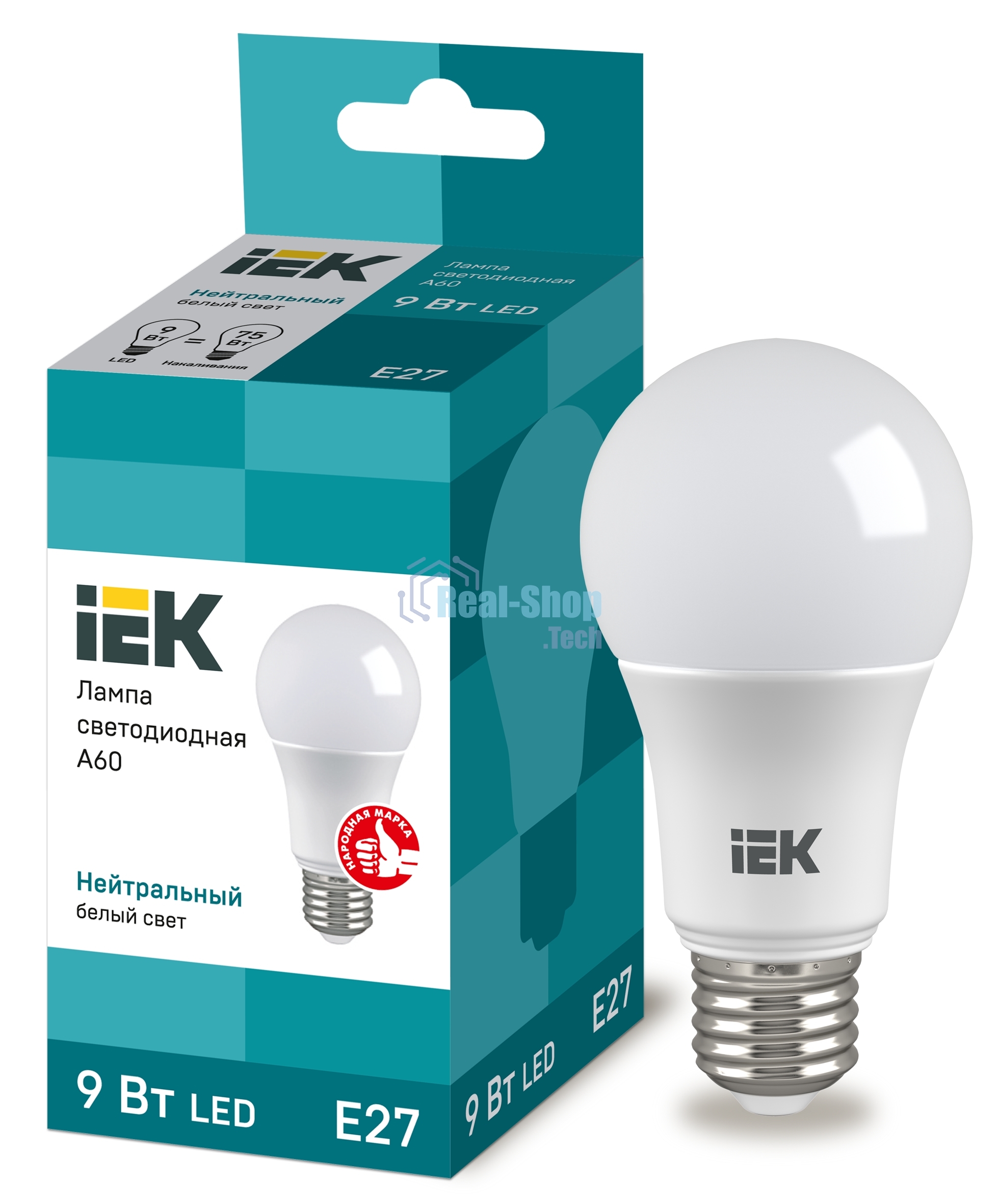 Лампа cветодиодная Iek LLE-A60-9-230-40-E27 ECO A60 шар 9Вт 230В 4000К E27
