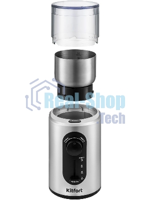 Кофемолка Kitfort KT-748 200Вт сист.помол.:ротац.нож вместим.:70гр нержавеющая сталь/черный