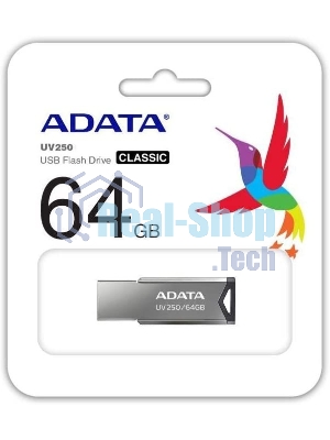Флешка USB ADATA UV250 (AUV250-64G-RBK), 64Gb, USB 2.0, R/W 25/10, черный