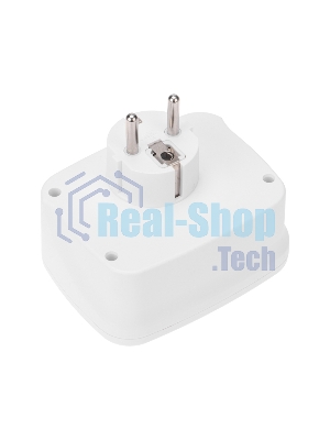 Тройник электрический Rexant 16А + 2х2,5А с заземлением + 3хUSB-A 2,4А + USB Type-C 3А, белый