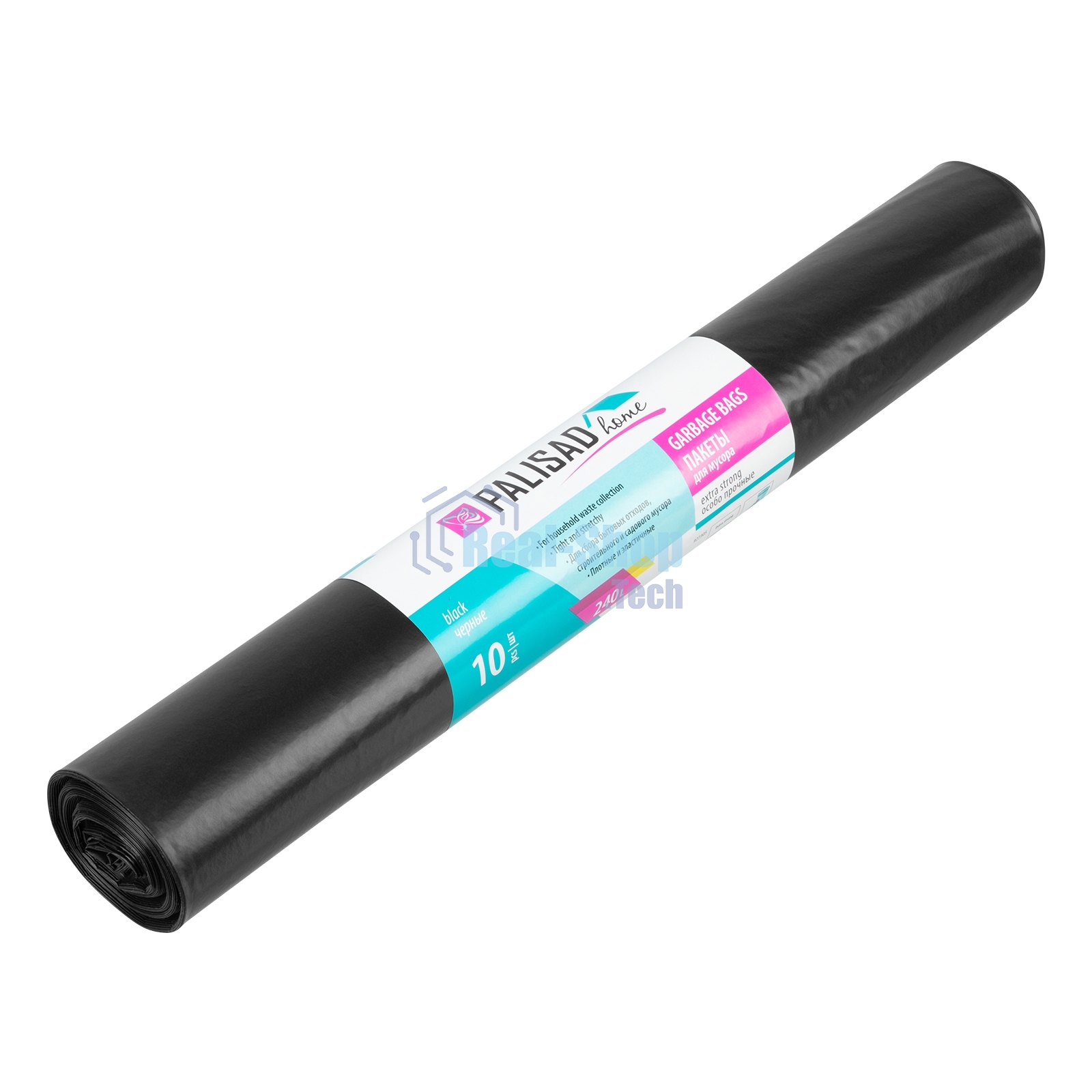 Пакеты для мусора Home Palisad 240 л x 10 шт. пвд особопрочные черные, длинный ролик
