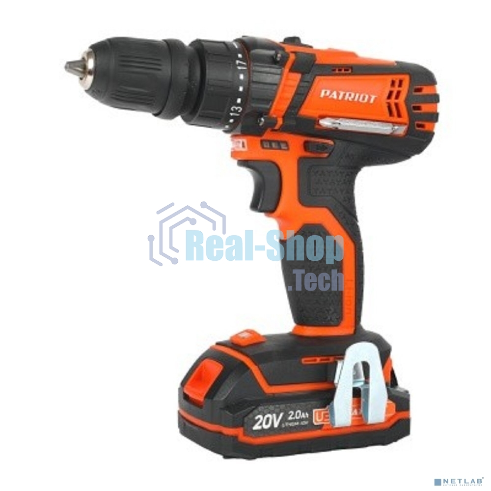 Дрель-шуруповерт аккумуляторная Patriot BR 203UES, Аккумуляторная, 20В, 2 АКБ, Кейс