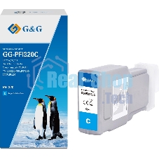 Картридж струйный G&G GG-PFI320C (PFI-320C) голубой (300 мл) для Canon imagePROGRAF TM-200/200MFP/205/300/300MFP/305