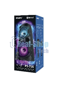 Колонка АС Sven PS-750, черный (80 Вт, TWS, Bluetooth, FM, USB, microSD, LED-дисплей, 2х4400мА*ч)