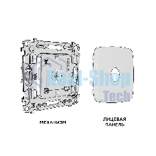 Комплект механизма TV розетки оконечной экранированной 5-1000MHz 3dB OMEGA Сталь матовый QUANT (OP5130, VM199) MO513005
