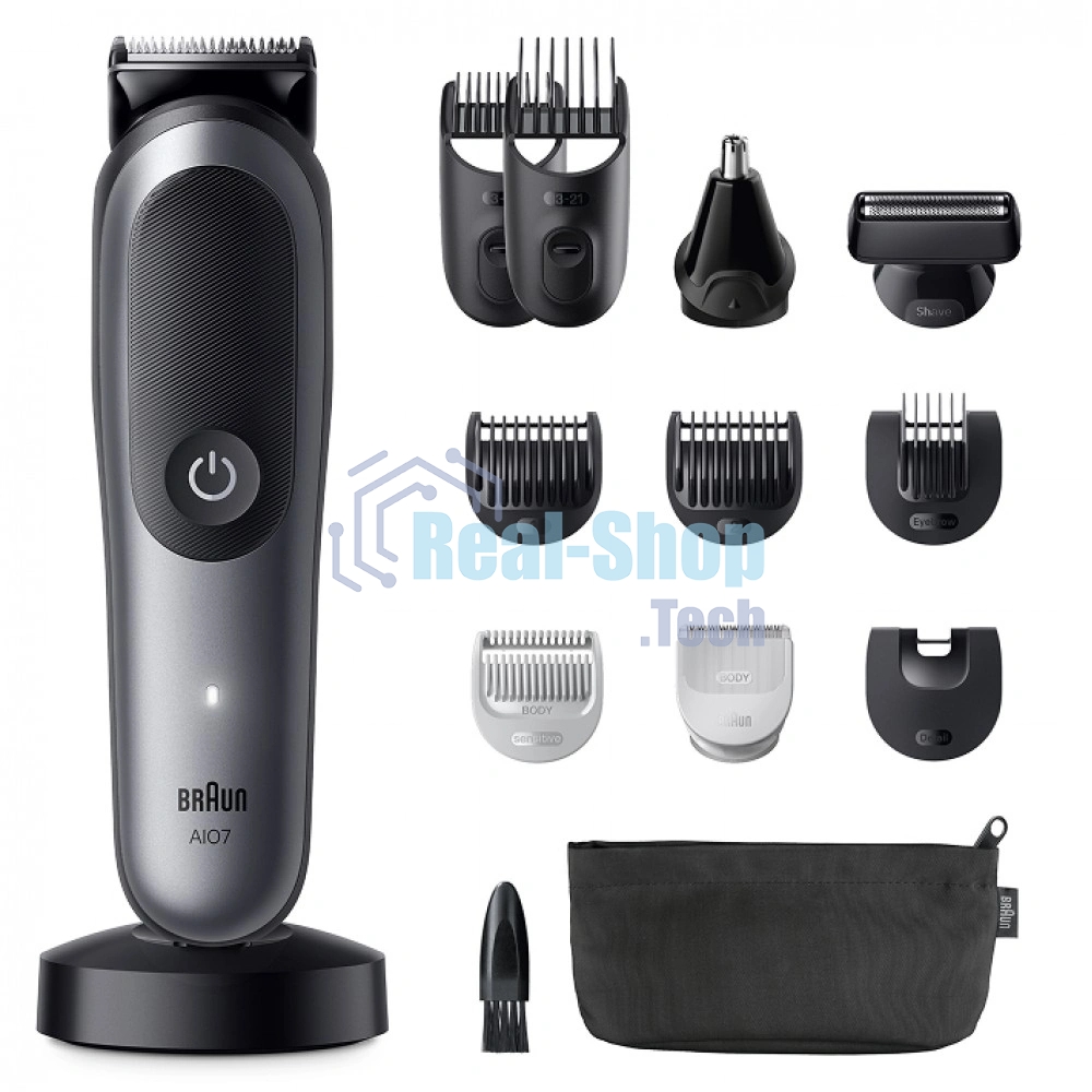 Триммер Braun AIO7560 серый (насадок в компл:10шт)