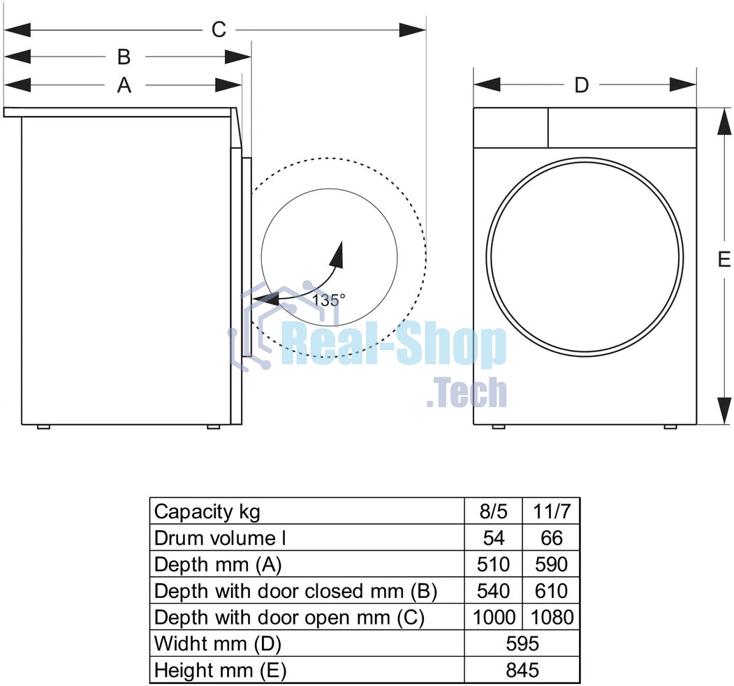 Стиральная машина Gorenje WDG2P854A3C2/C, белая, загрузка фронтальная 8 кг, 1400 об/мин, класс A