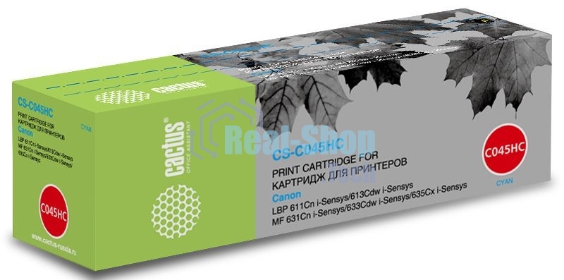 Картридж лазерный Cactus CS-C045HC голубой (2200 стр.) для Canon LBP 611Cn/613Cdw/631Cn/633Cdw/635Cx
