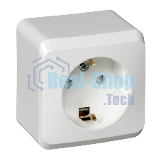 Розетка 1-м ОП Этюд 16А защ. шторки с заземл. белый SchE PA16-004B