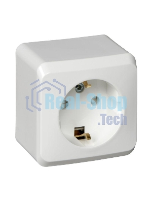 Розетка 1-м ОП Этюд 16А защ. шторки с заземл. белый SchE PA16-004B