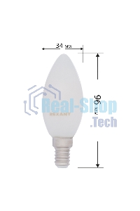 Лампа светодиодная филаментная Rexant Свеча CN35 9.5 Вт 915 Лм 4000K E14 матовая колба