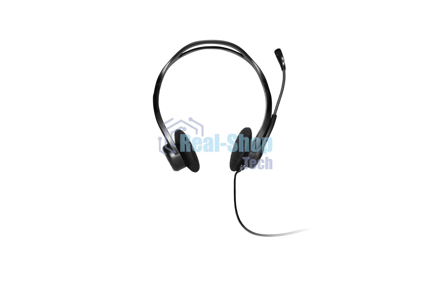 Гарнитура проводная с микрофоном Logitech 960 черный 2.4м накладные оголовье (981-000100)