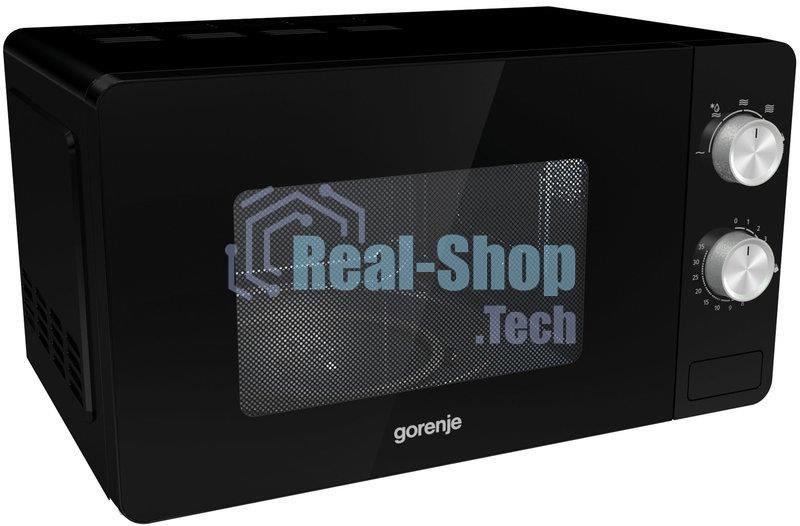 Микроволновая печь Gorenje MO20E1B черный, 20 л, 800 Вт, переключатели - поворотный механизм