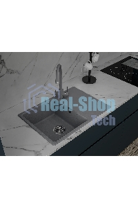 Мойка GranFest Urban 668L темно-серый 1-чаша+крыло 680x490мм, монтаж: врезной, материал: кварц