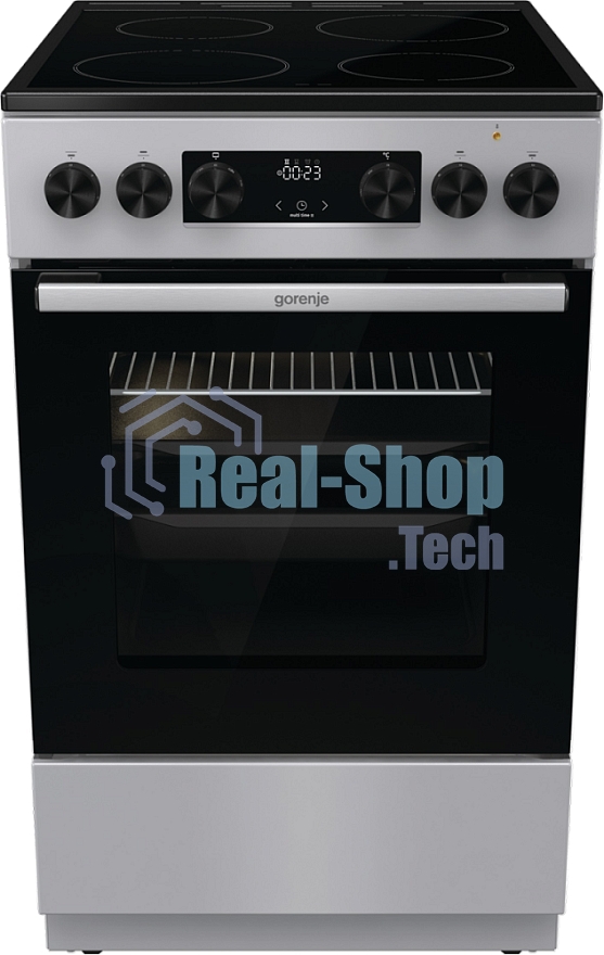 Плита электрическая Gorenje GEC5C41SG серый, конфорок 4 электрических, духовка 70 л, 50 см x 85 см x 59.4 см (без крышки)