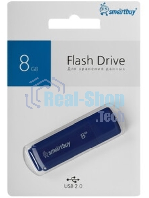 Флешка USB Smartbuy Scout Blue (SB008Gb2SCB), 8Gb, USB 2.0, R/W 15/8, синий
