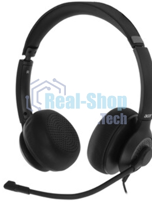 Гарнитура Acer OHW309 чёрный, проводная, USB/mini jack 3.5 мм