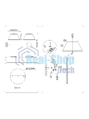 Настенный светильник Ambrella light LH72475 BS/WH латунь/белый Е14 max 40W 300*260*400