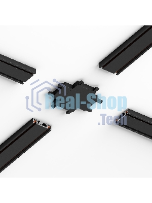 Flat Magnetic Четырёхсторонний соединитель для накладного шинопровода (чёрный) 85003/00