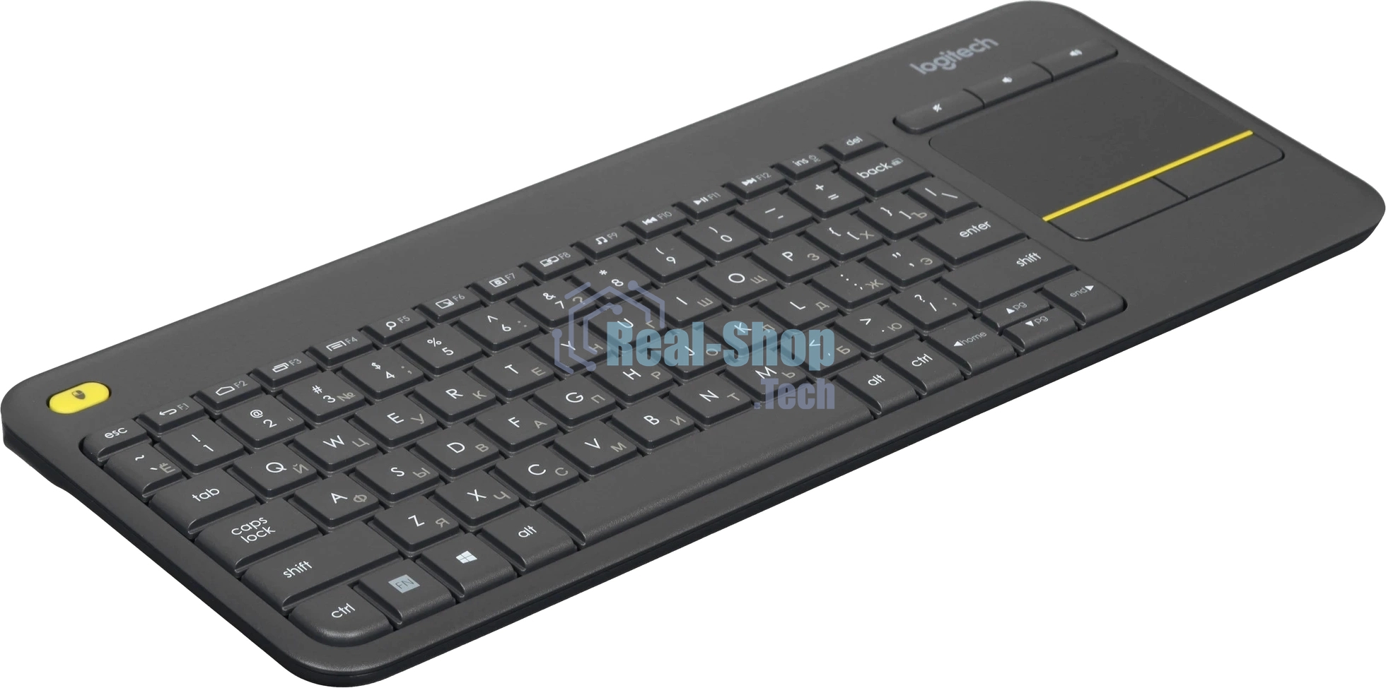 Клавиатура Logitech K400 Wireless Touch Plus беспроводная, радиоканал, чёрный